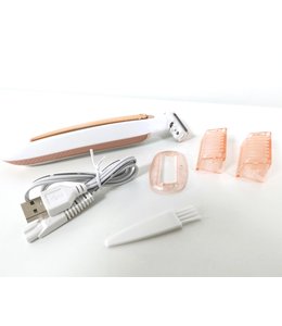 RECHARGEABLE FEMALE BODY SHAVER w/3 HEADS