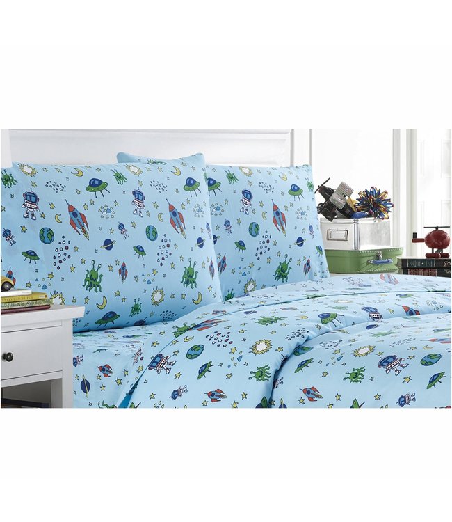 ALIENS MICROFIBER SHEET SET (MP4) BLUE