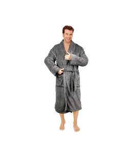 MENS SHAWL COLLAR BATHROBE w/CABLE PATTERN