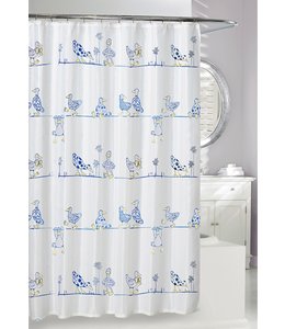 *A DUCK'S LIFE EVA SHOWER CURTAIN NAVY/YELLOW
