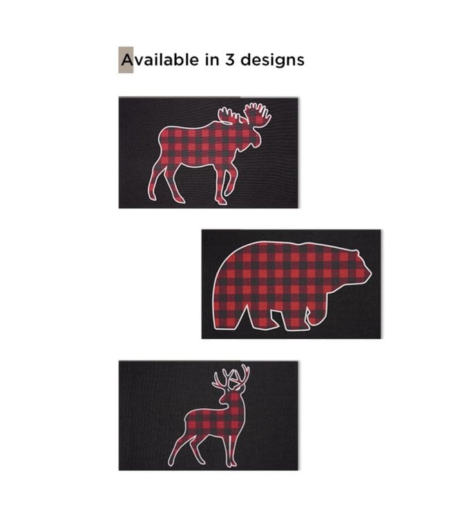 LAUREN TAYLOR WILDLIFE AVA PVC MAT BLACK/RED/WHITE 20X31"