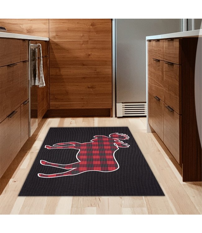 LAUREN TAYLOR WILDLIFE AVA PVC MAT BLACK/RED/WHITE 20X31"