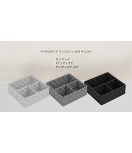 LAUREN TAYLOR 4pc STORAGE BASKET SET 11X11X4" - 10X5X3.5" -  5X5X3.5" - 5X5X3.5"