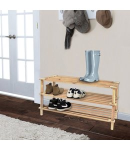 THREE TIER WOODEN SHOE RACK 29X10X19"