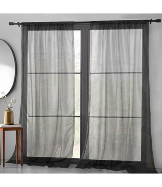 LAUREN TAYLOR 2pk BASIC ELEGANCE POLE TOP WINDOW PANELS