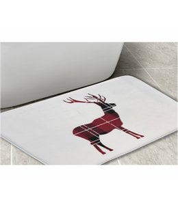 RUSTIC CABIN EDEN PLAID MEMORY FOAM BATH MAT RED/BLACK 20X30"