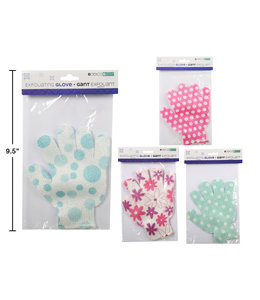 PRINTED EXFOLIATING GLOVES AST (MP48)