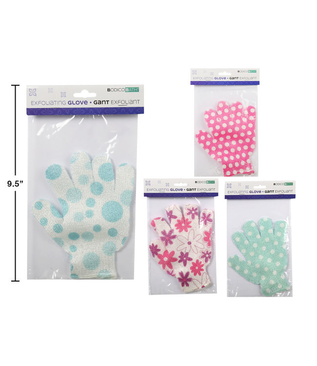 PRINTED EXFOLIATING GLOVES AST