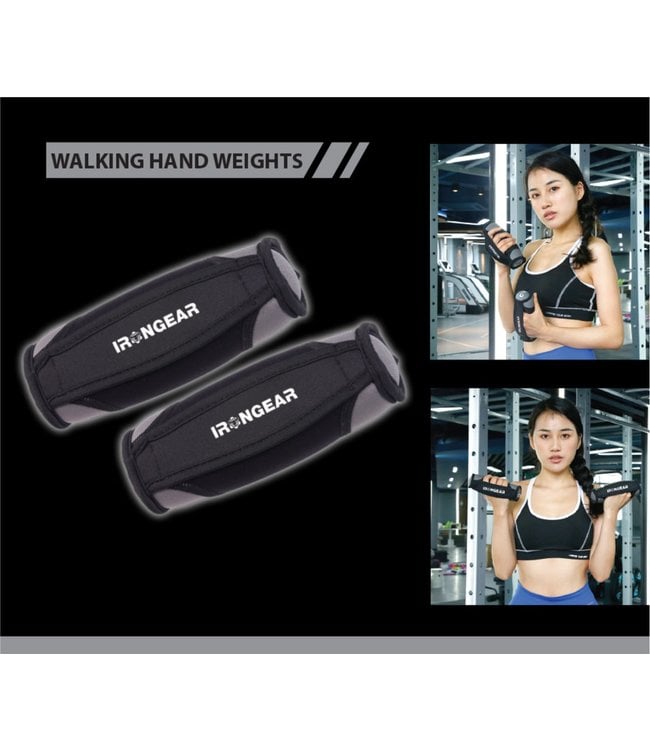 IRONGEAR PAIR OF WALKING HAND WEIGHTS GREY/BLACK