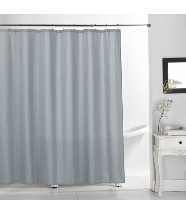 SPA TAYLOR JACQUARD SOLID SHOWER CURTAIN 70X72" AST