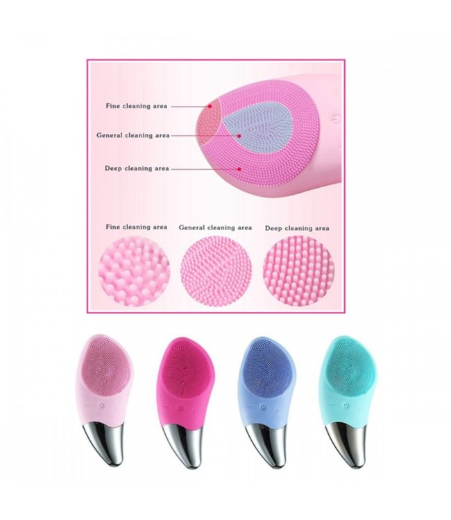 LE SPA SILICONE FACE BRUSH & MASSAGER AST 5.1"X2.2"