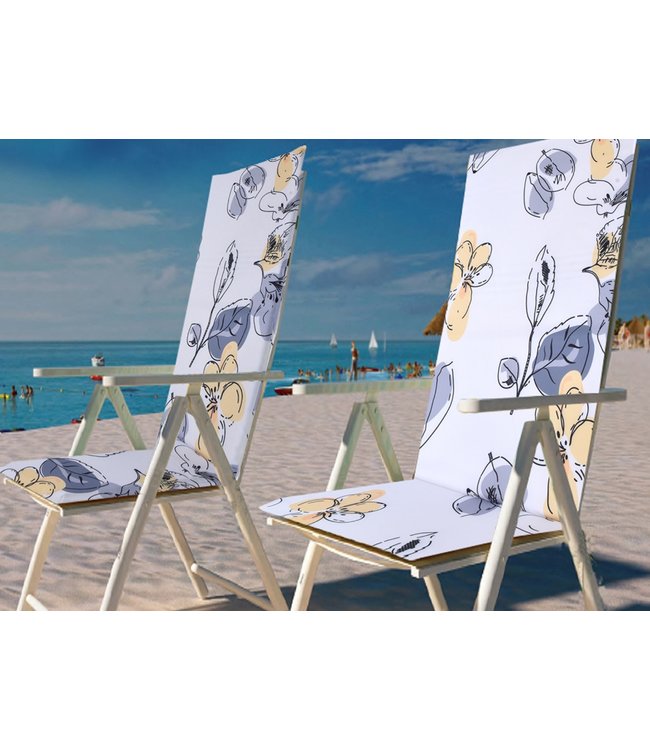 OUTDOOR BLOOM HIGH BACK CHAIR PAD PRINTED 42X17"