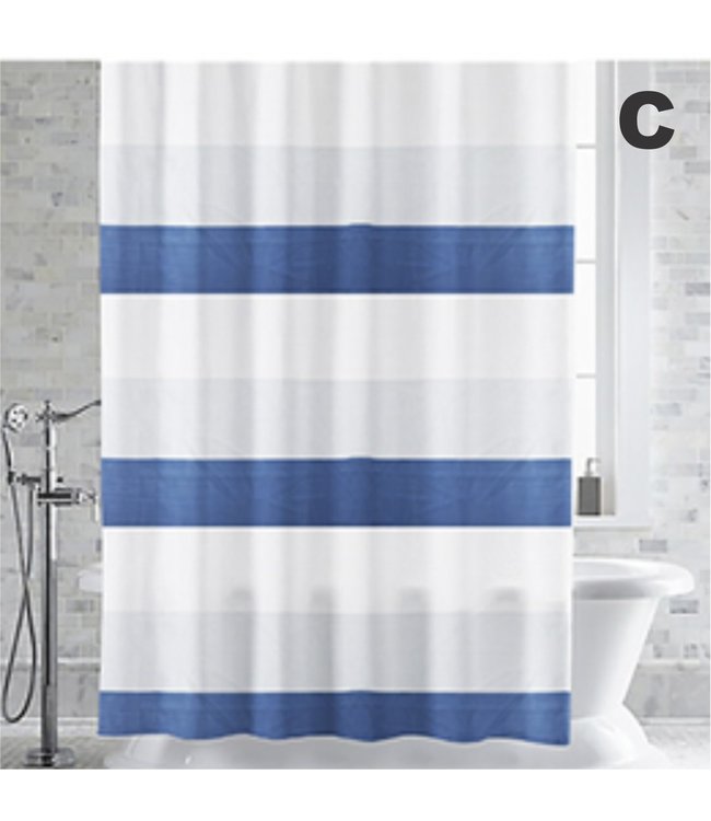 LAUREN TAYLOR MIDNIGHT COLLECTION CLEMENT PRINTED SHOWER CURTAIN AST (MP12)
