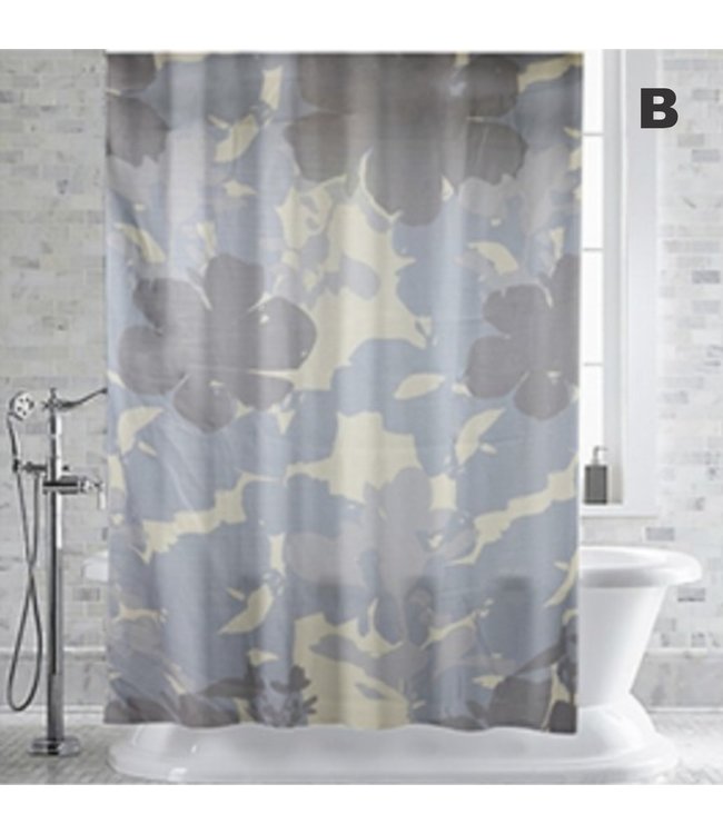 LAUREN TAYLOR MIDNIGHT COLLECTION CLEMENT PRINTED SHOWER CURTAIN AST (MP12)