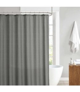 LAUREN TAYLOR SOLID JACQUARD WATERPROOF FABRIC SHOWER CURTAIN LINER AST 70X72"