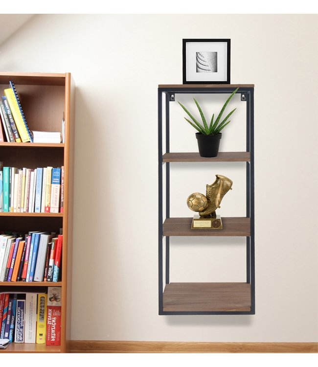 LAUREN TAYLOR 4 LEVEL RUSTIC WOOD SHELF OAK 23x17"