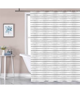 LISE STRIPE SHOWER CURTAIN 70X72" SEA or DENIM or HEATHER GREY