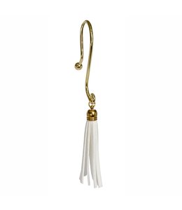 TASSEL SHOWER CURTAIN HOOKS WHITE/GOLD