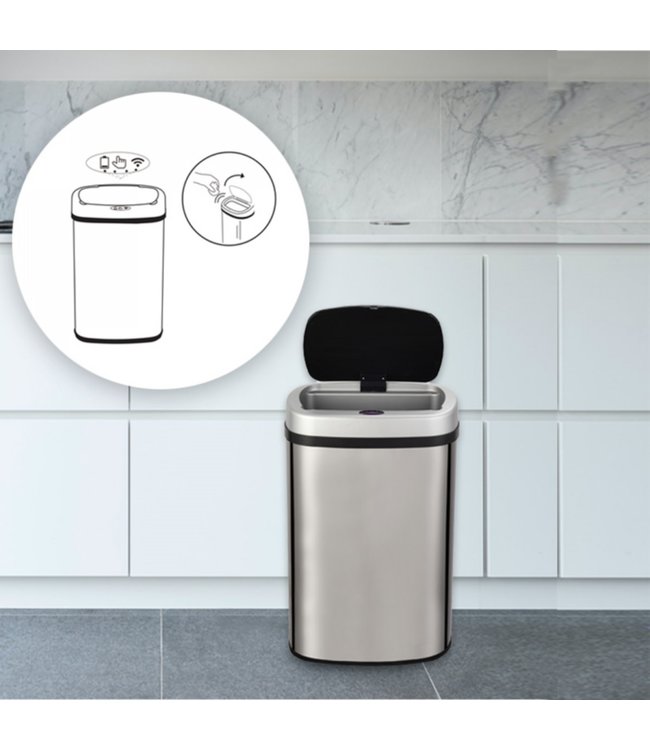 A LA CUISINE TOUCH FREE SENSOR LID GARBAGE BIN 50L
