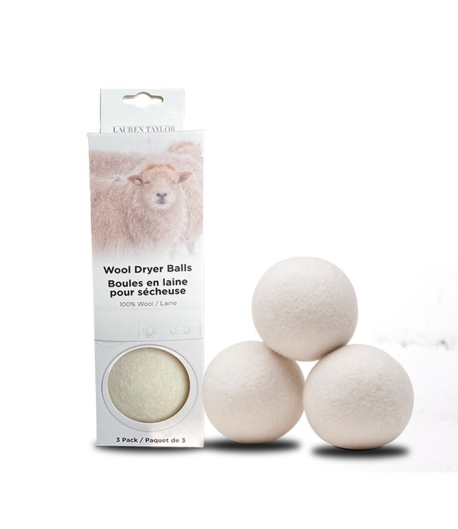 WOOL 3PK DRYER BALLS WHITE
