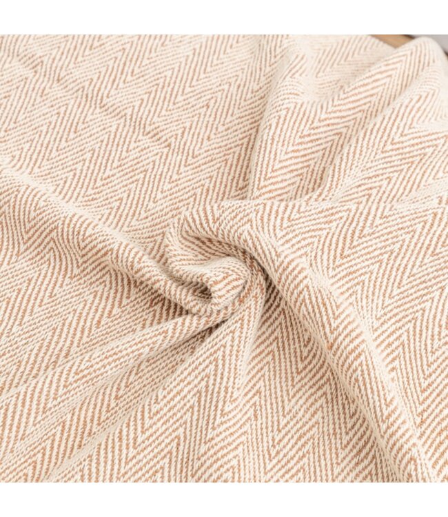 100% COTTON HERRINGBONE STRIPE BLANKET