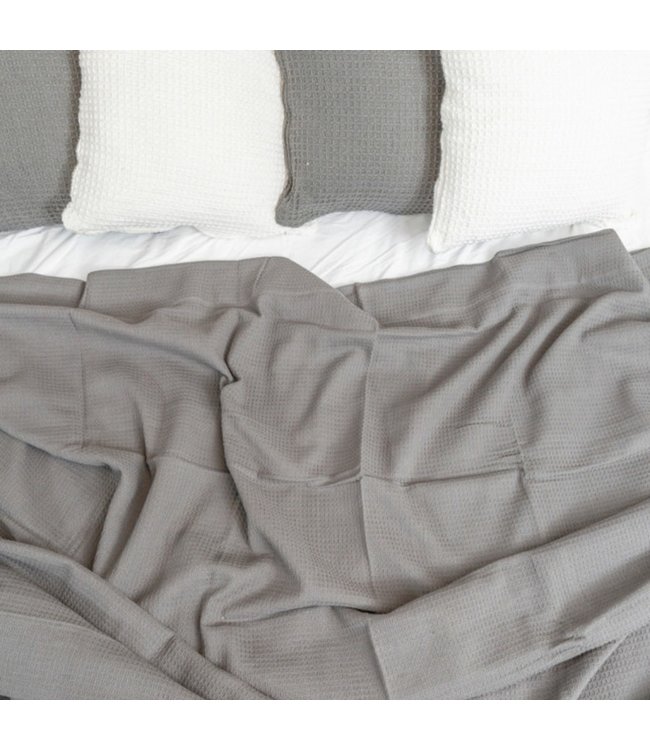 100% COTTON WAFFLE WEAVE HONEYCOMB BLANKET
