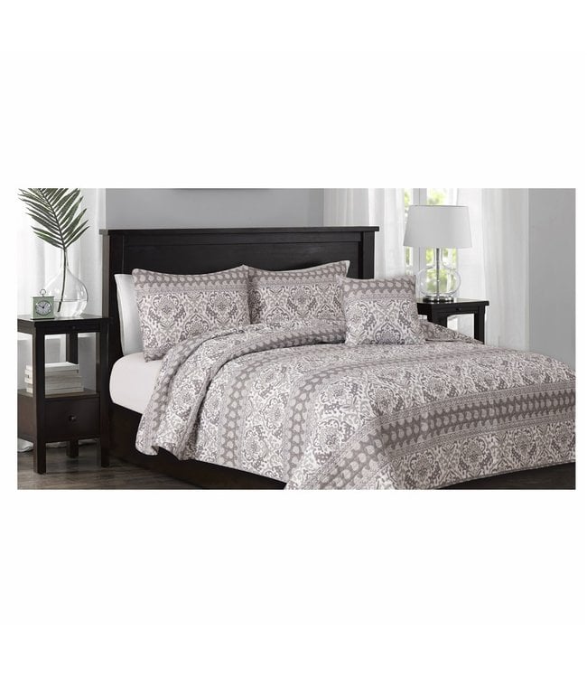 CAIRO QUILT SET GREY - Oxford Mills Home Fashion Factory Outlet and