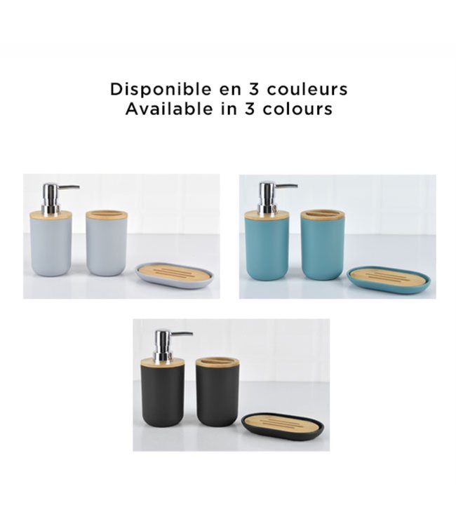 LE SPA BAMBOO/PLASTIC 3pc BATHROOM ACCESSORY SET