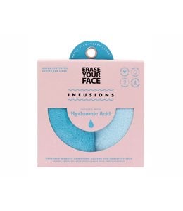 2pk HYALURONIC ACID INFUSED ERASE YOUR FACE CLEANING CLOTH BLUE