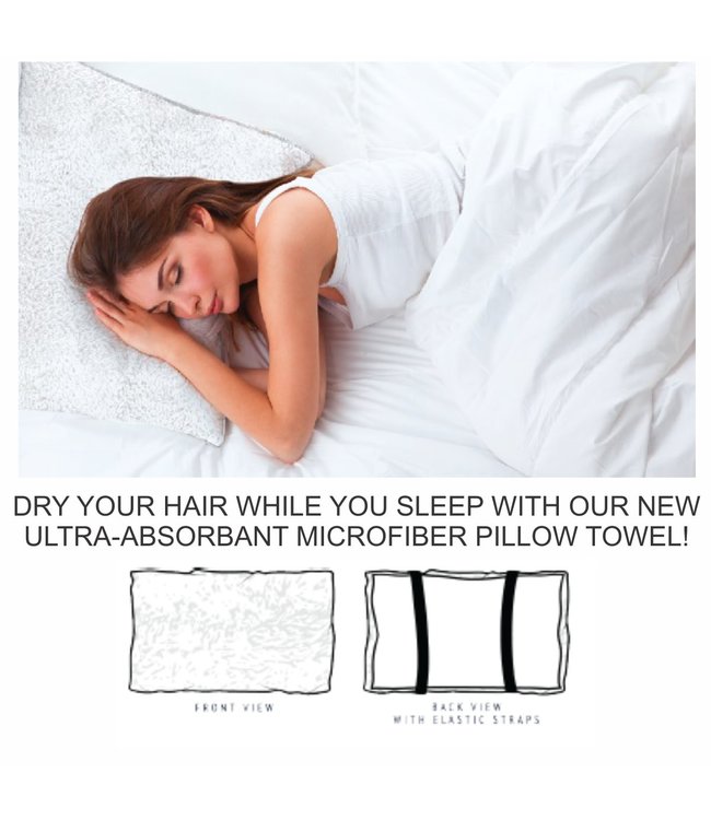 ULTRA-ABSORBANT MICROFIBER PILLOW TOWEL WHITE