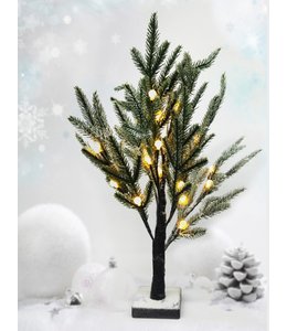 LAUREN TAYLOR SNOWY PINE LED CHRISTMAS TREE 24"