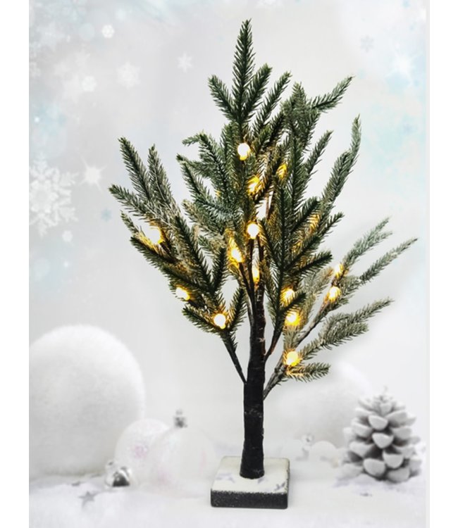 LAUREN TAYLOR SNOWY PINE LED CHRISTMAS TREE 24"