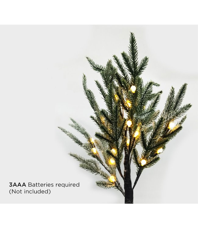 LAUREN TAYLOR SNOWY PINE LED CHRISTMAS TREE 24"