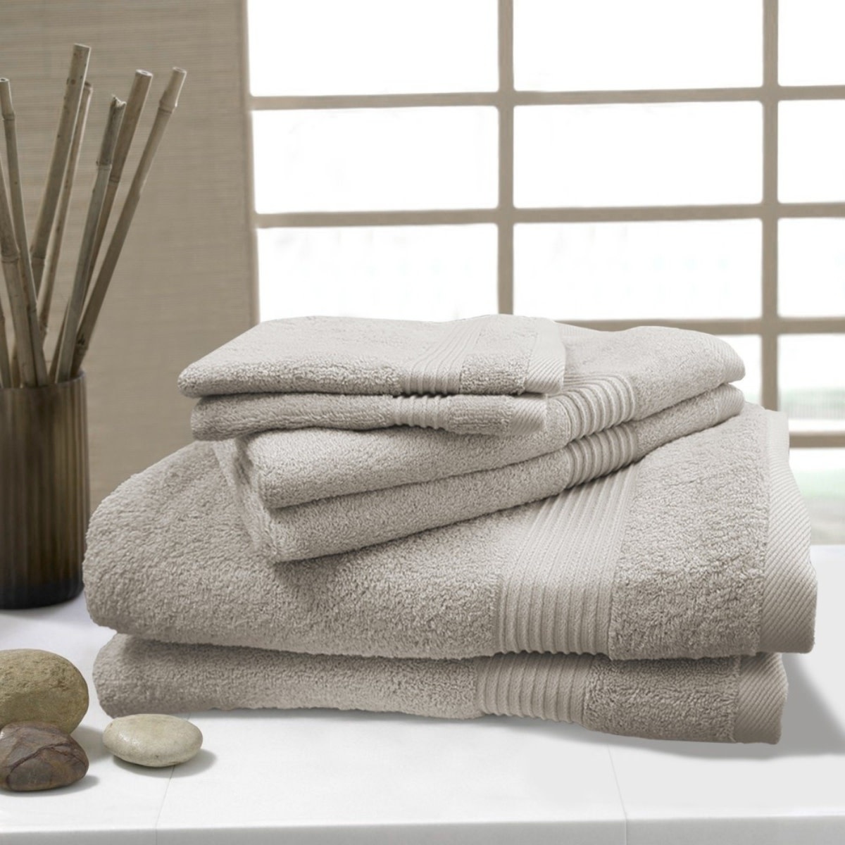 Blue Luxury Bamboo Blend Towel Set of 6 — Samar Imports, LLC