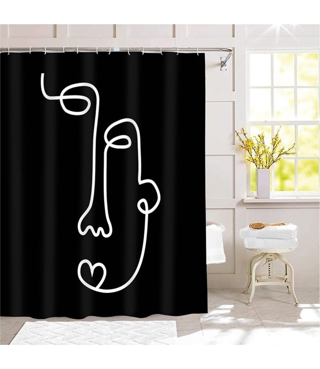 LE SPA FACES SHOWER CURTAIN WHITE OR BLACK
