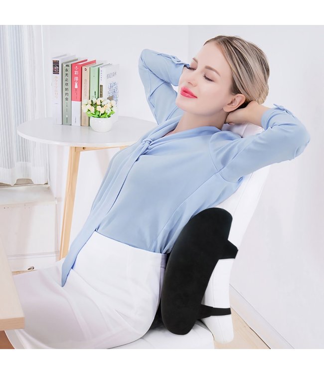 MAISON BLANCHE MEMORY FOAM LUMBAR  CUSHION BLACK 13x13+4"