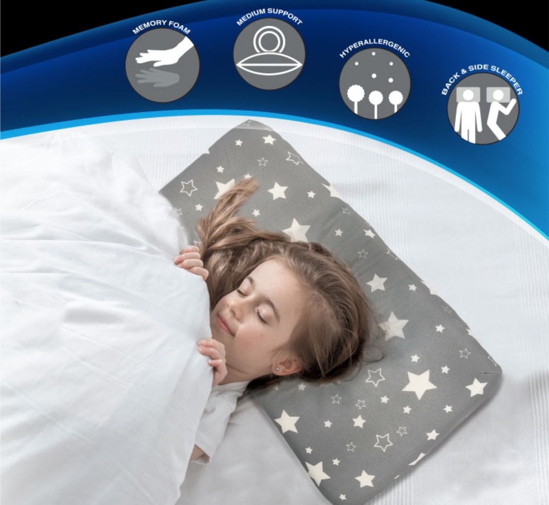 KIDS MEMORY FOAM PILLOW 43 x 24 x 3cm