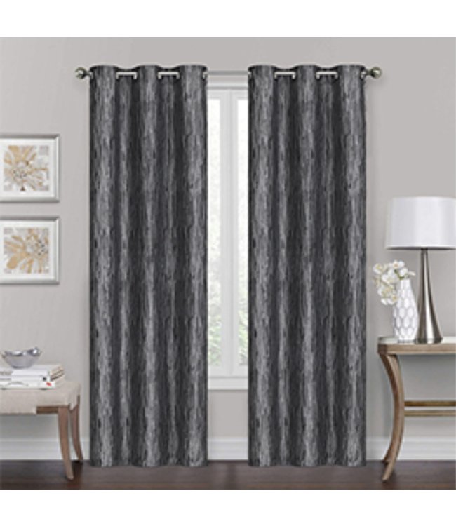 LAUREN TAYLOR JOLIETTE 2PK JACQUARD GROMMET WINDOW PANEL 38X84"