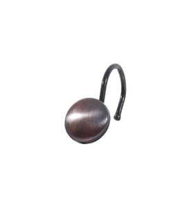 METAL ROUND SHOWER CURTAIN HOOKS BLACK