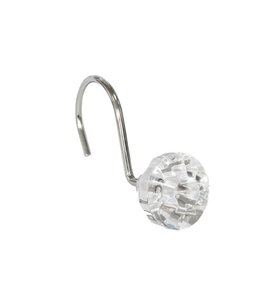 METAL DECORATIVE SHOWER CURTAIN HOOKS CRYSTAL