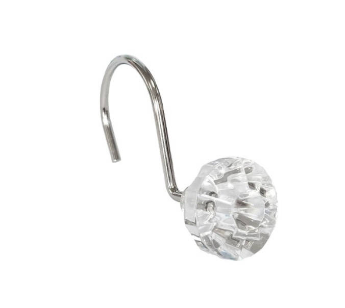 METAL DECORATIVE SHOWER CURTAIN HOOKS CRYSTAL Oxford Mills Home