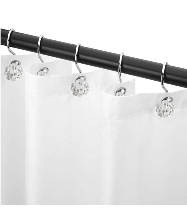 METAL DECORATIVE SHOWER CURTAIN HOOKS CRYSTAL