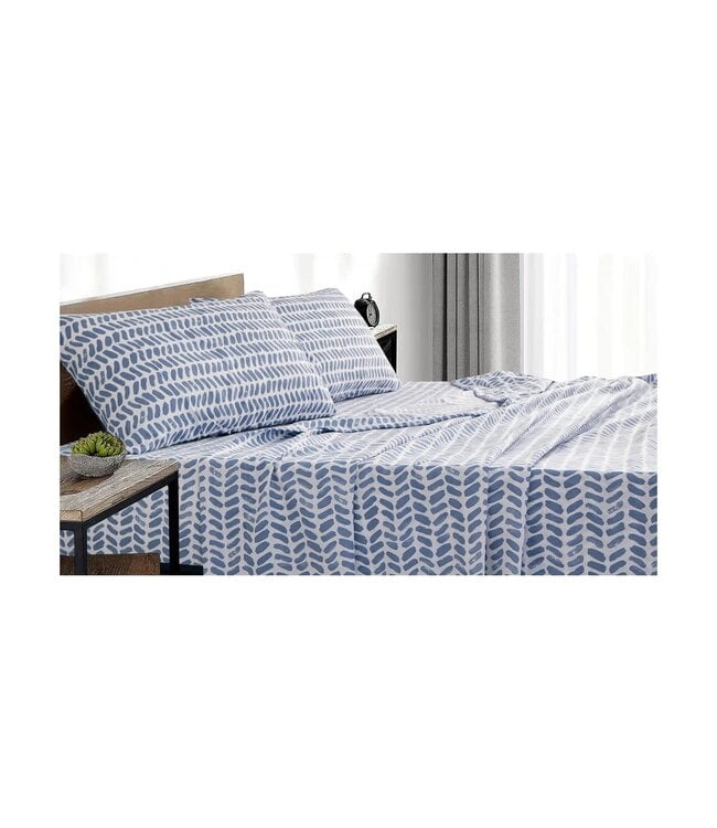 LAUREN TAYLOR DELPHI MICROFIBER SHEET SET BLUE