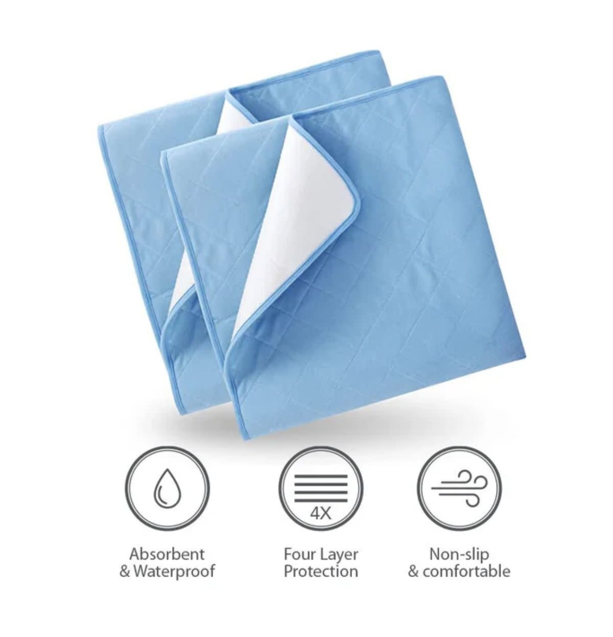 INCONTINENCE POLYCOTTON BED PADS 34x36" Oxford Mills Home Fashion