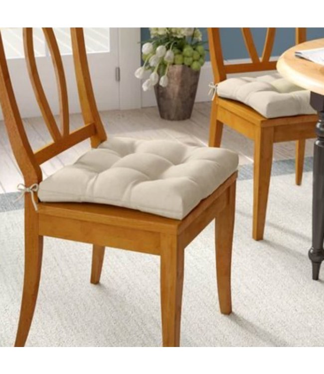 FAUX LINEN CHAIR PAD 17X17"