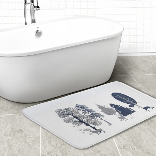 WOODLAND MEMORY FOAM BATHMAT TEAL 20X30" Oxford Mills Home Fashion