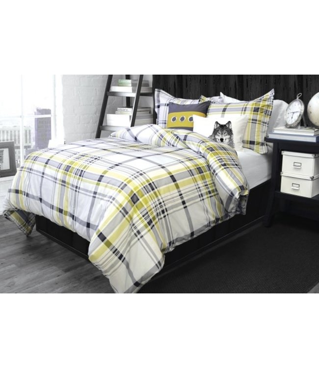 WALKER 3pc COTTON 220tc DUVET COVER SET YELLOW