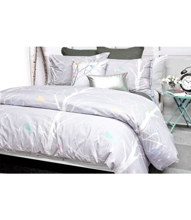 SILHOUETTE 3pc COTTON 220tc DUVET COVER SET MULTI QUEEN