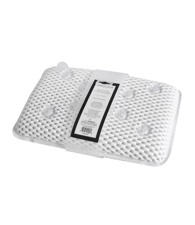 LAUREN TAYLOR BATH PILLOW w/SUCTION CUPS WHITE