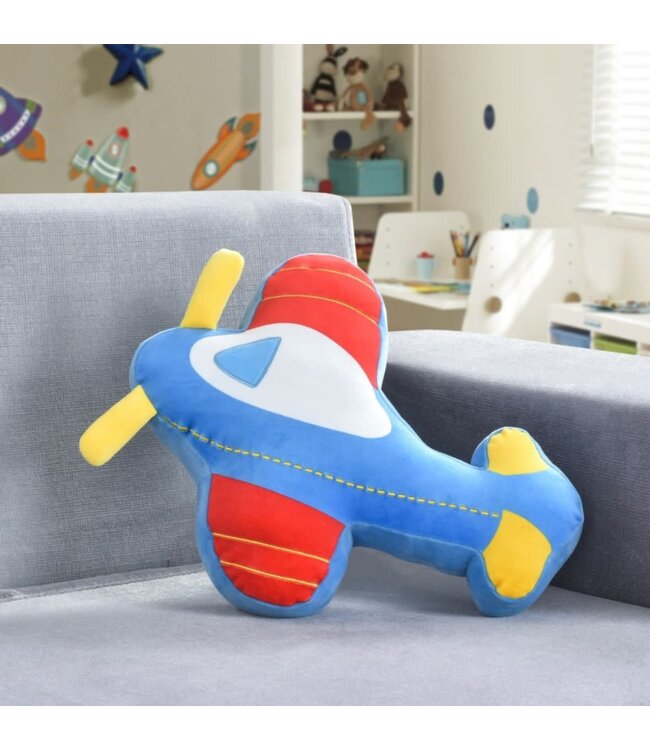 mari & mac KIDS PLUSH NOVELTY CUSHION AIRPLANE